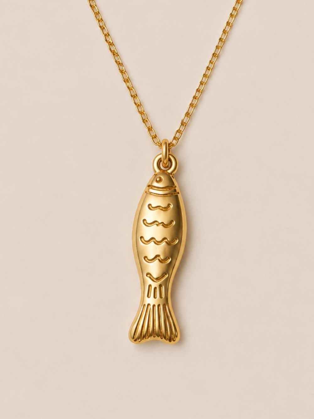 New! Coastal 18K Gold Plated Fish Sardine Necklace NWOT 5039